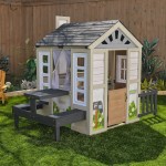 Casuta de joaca Cuptorul cu Lemne Kidkraft Cozy Hearth - Casa cu LEDuri pentru copii cu pridvor si bancute cu bucatarie si accesorii Cabin PlayHouse